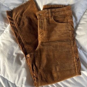 H&M cropped brown corduroy pants